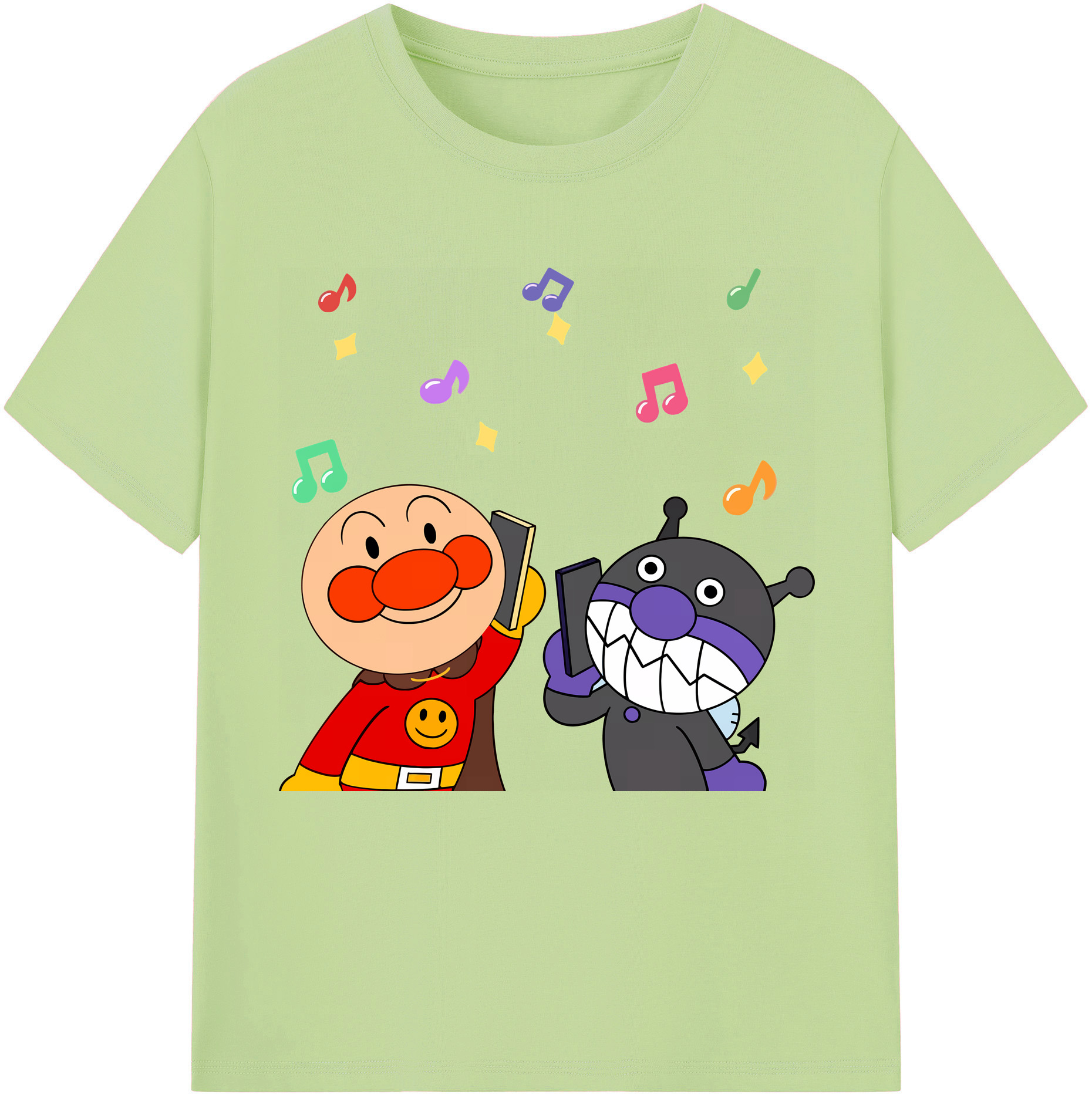 （画像用） アンパンマン Anpanman 綿100％半袖Tシャツ（フロントプリント）